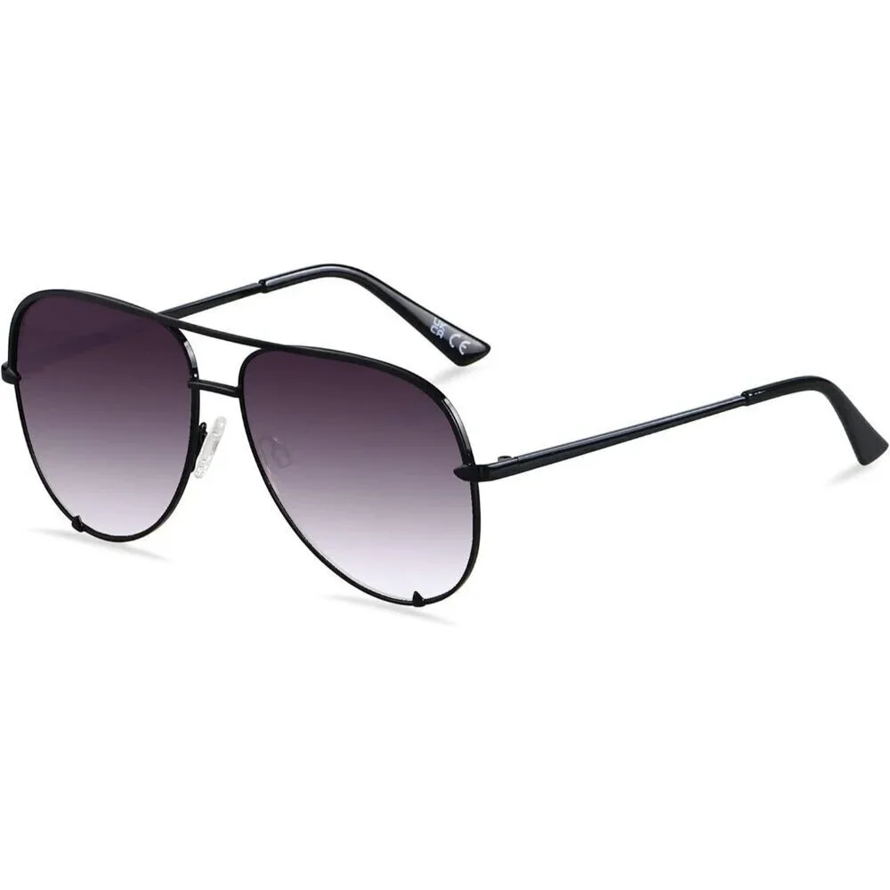Oversized Aviator Sunglasses UV Protection Big Women Men Fashion Sun Glasses